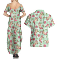 Green Paniolo Palaka Hawaiian Cowgirl Christmas Couples Matching Summer Maxi Dress and Hawaiian Shirt LT9 - Polynesian Pride