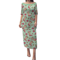 Green Paniolo Palaka Hawaiian Cowgirl Christmas Family Matching Puletasi and Hawaiian Shirt LT9 Mom's Dress Green - Polynesian Pride
