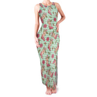 Green Paniolo Palaka Hawaiian Cowgirl Christmas Family Matching Tank Maxi Dress and Hawaiian Shirt LT9 Mom's Dress Green - Polynesian Pride