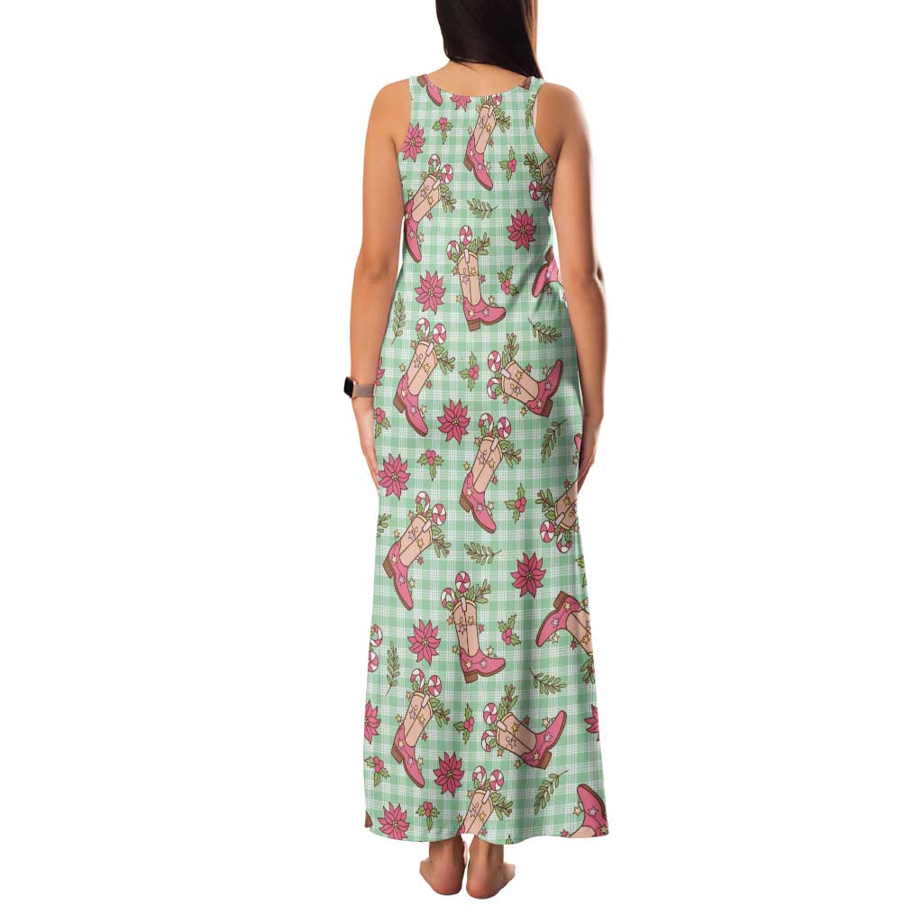 Green Paniolo Palaka Hawaiian Cowgirl Christmas Family Matching Tank Maxi Dress and Hawaiian Shirt LT9 - Polynesian Pride