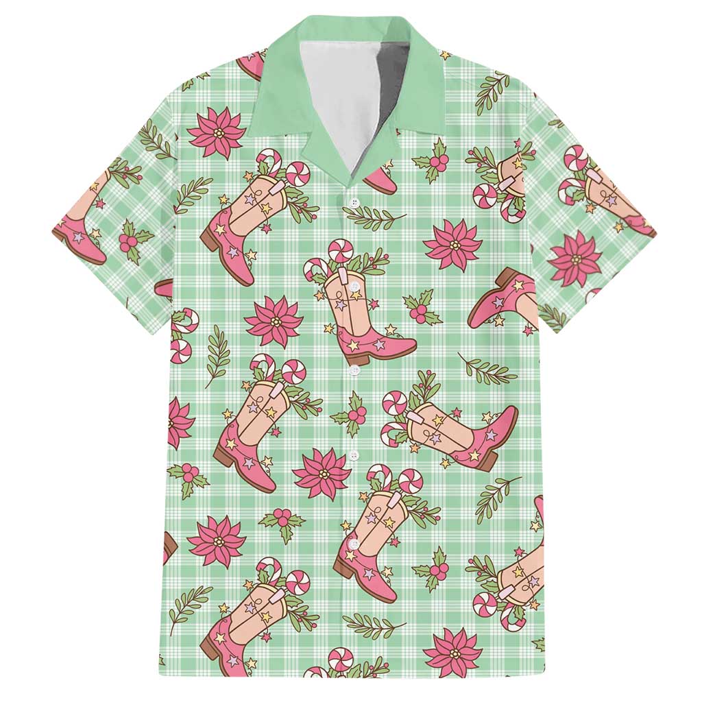 Green Paniolo Palaka Hawaiian Cowgirl Christmas Hawaiian Shirt LT9 Green - Polynesian Pride