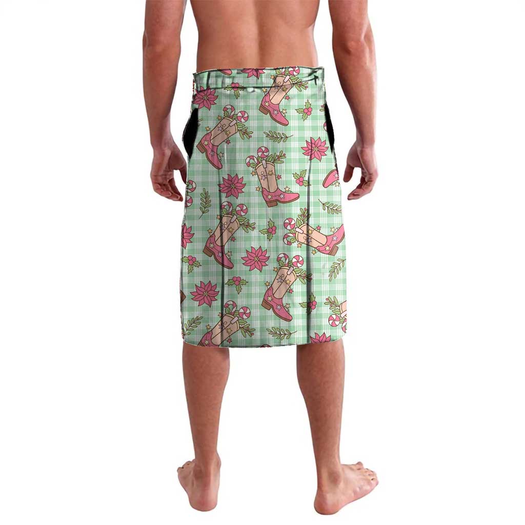Green Paniolo Palaka Hawaiian Cowgirl Christmas Lavalava - Polynesian Pride