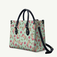 Green Paniolo Palaka Hawaiian Cowgirl Christmas Leather Bag - Polynesian Pride