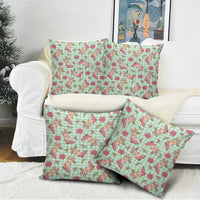 Green Paniolo Palaka Hawaiian Cowgirl Christmas Pillow Cover - Polynesian Pride