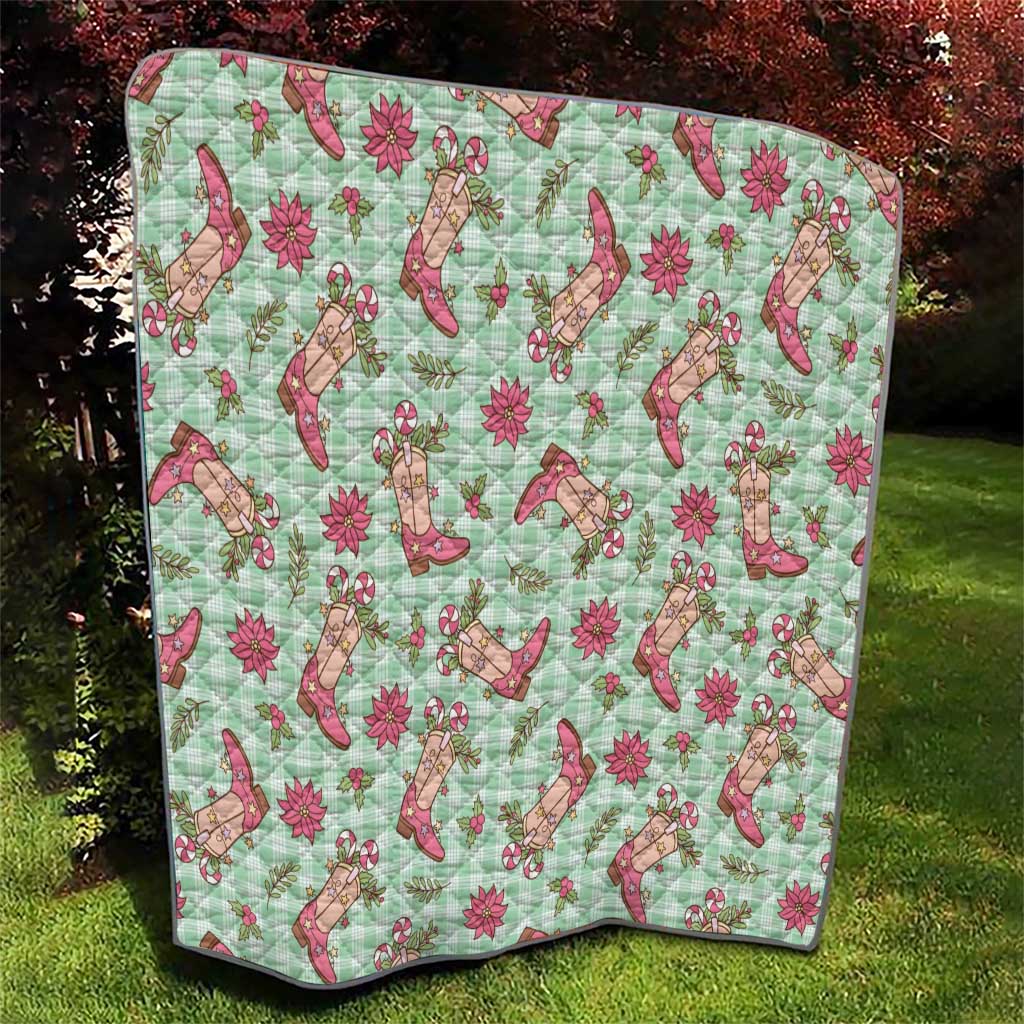 Green Paniolo Palaka Hawaiian Cowgirl Christmas Quilt LT9 - Polynesian Pride