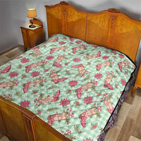 Green Paniolo Palaka Hawaiian Cowgirl Christmas Quilt LT9 - Polynesian Pride