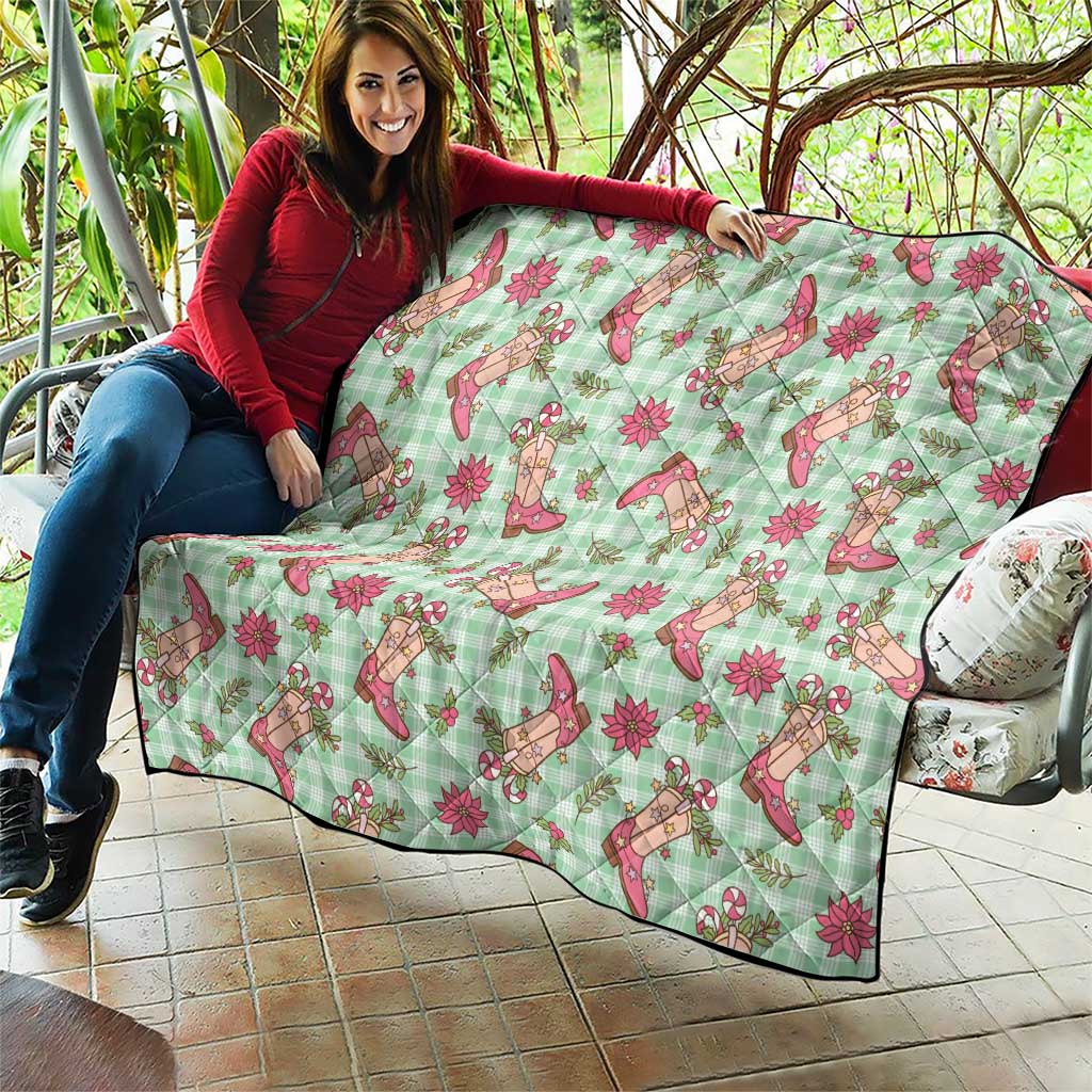 Green Paniolo Palaka Hawaiian Cowgirl Christmas Quilt LT9 - Polynesian Pride