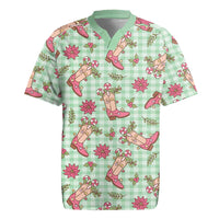 Green Paniolo Palaka Hawaiian Cowgirl Christmas Rugby Jersey - Polynesian Pride