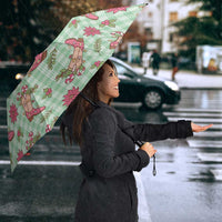 Green Paniolo Palaka Hawaiian Cowgirl Christmas Umbrella LT9 - Polynesian Pride