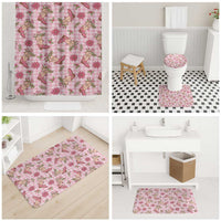 Pink Paniolo Palaka Hawaiian Cowgirl Christmas Bathroom Set - Polynesian Pride