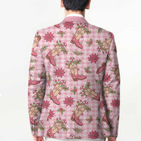 Pink Paniolo Palaka Hawaiian Cowgirl Christmas Blazer - Polynesian Pride