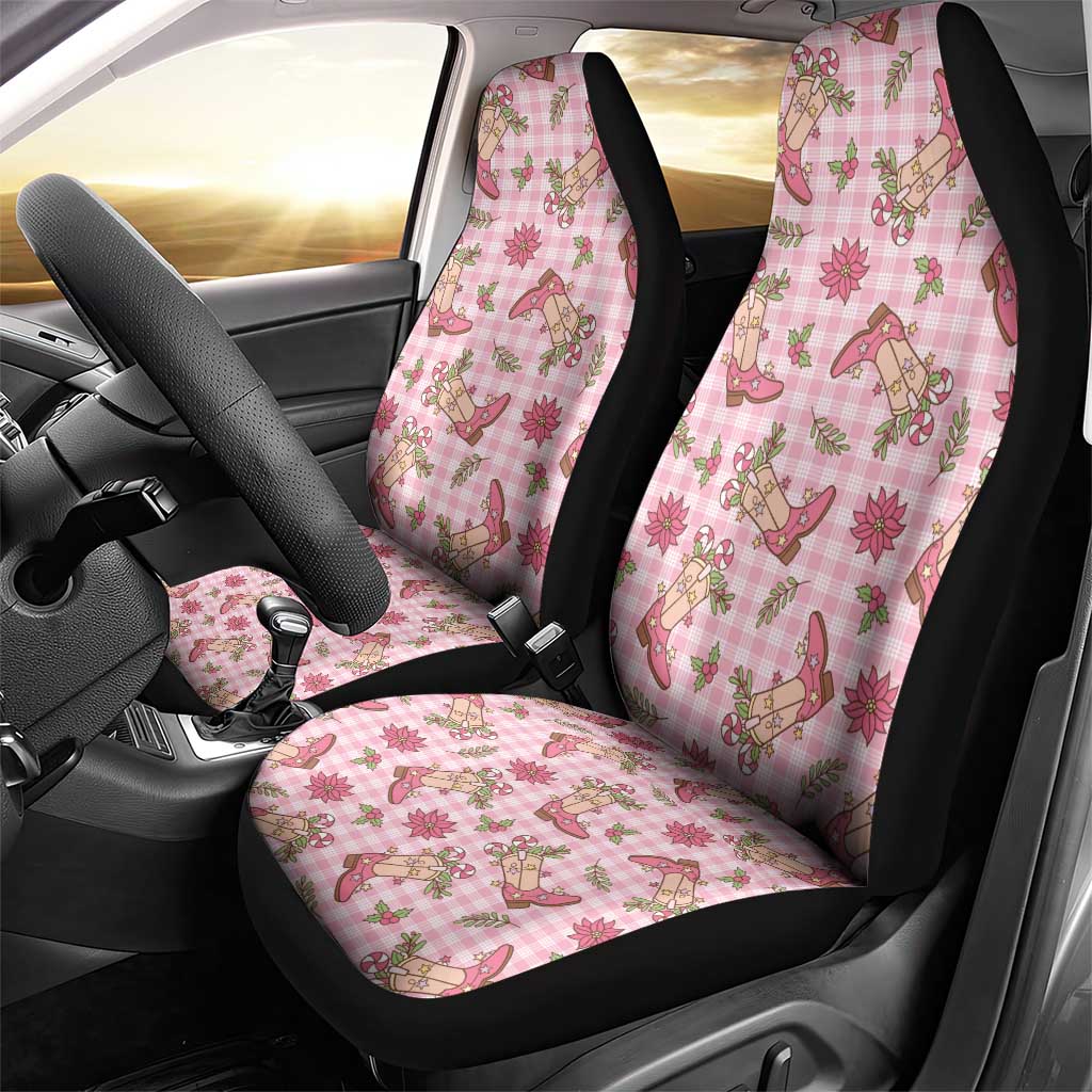 Pink Paniolo Palaka Hawaiian Cowgirl Christmas Car Seat Cover LT9 - Polynesian Pride