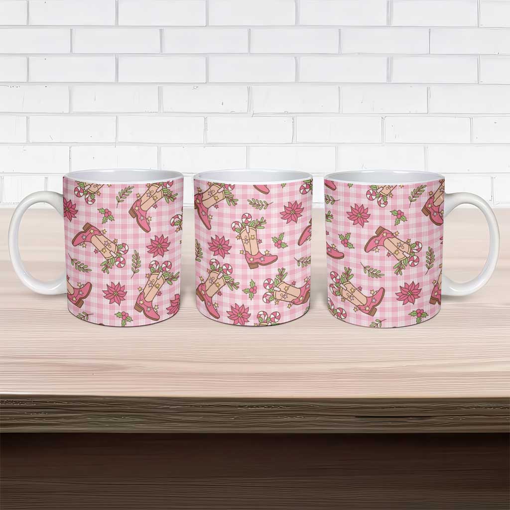 Pink Paniolo Palaka Hawaiian Cowgirl Christmas Ceramic Mug - Polynesian Pride