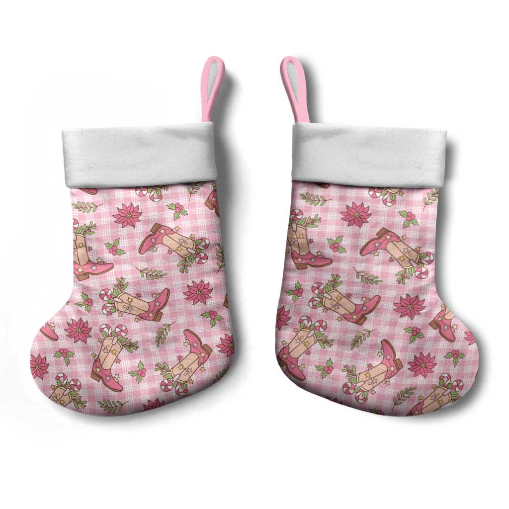 Pink Paniolo Palaka Hawaiian Cowgirl Christmas Stocking - Polynesian Pride