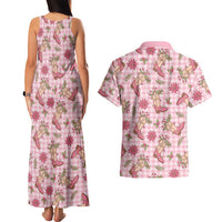 Pink Paniolo Palaka Hawaiian Cowgirl Christmas Couples Matching Tank Maxi Dress and Hawaiian Shirt LT9 - Polynesian Pride
