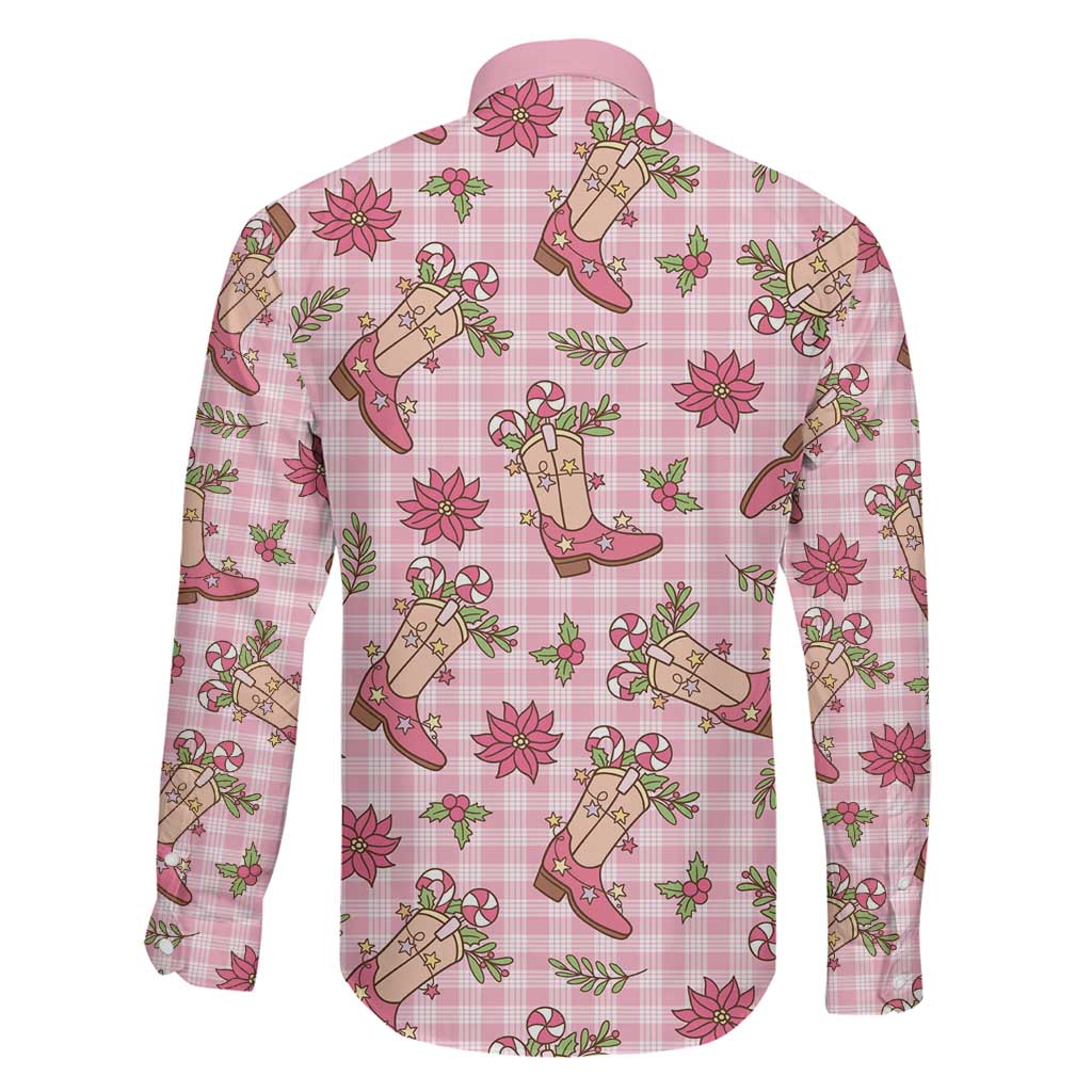 Pink Paniolo Palaka Hawaiian Cowgirl Christmas Family Matching Short Sleeve Bodycon Dress and Hawaiian Shirt LT9 - Polynesian Pride