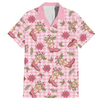 Pink Paniolo Palaka Hawaiian Cowgirl Christmas Family Matching Summer Maxi Dress and Hawaiian Shirt LT9 Dad's Shirt - Short Sleeve Pink - Polynesian Pride