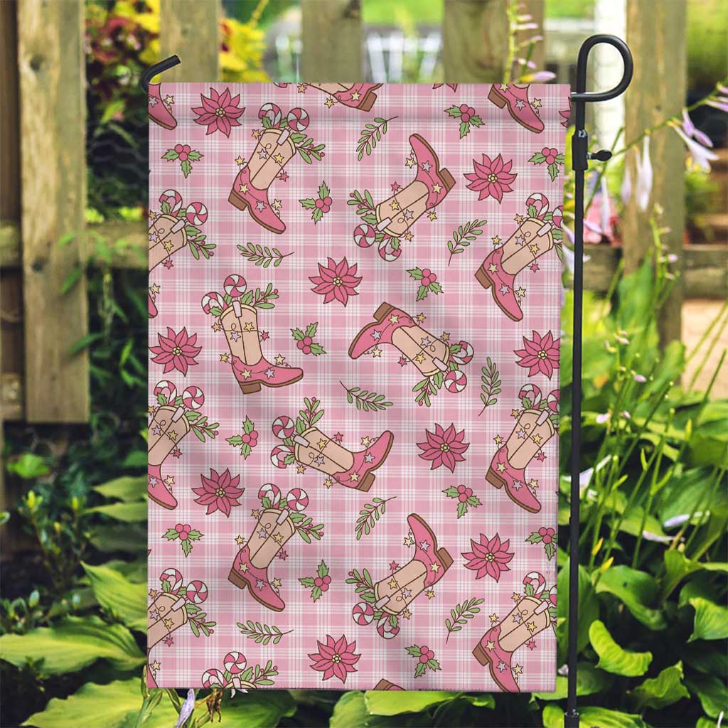 Pink Paniolo Palaka Hawaiian Cowgirl Christmas Garden Flag - Polynesian Pride