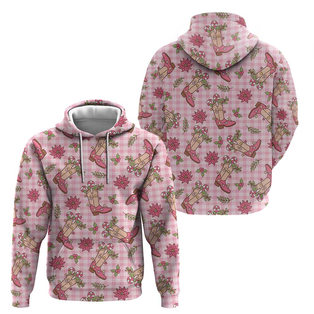 Pink Paniolo Palaka Hawaiian Cowgirl Christmas Hoodie - Polynesian Pride