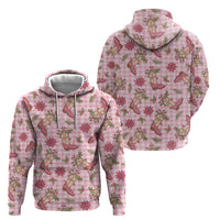 Pink Paniolo Palaka Hawaiian Cowgirl Christmas Hoodie - Polynesian Pride