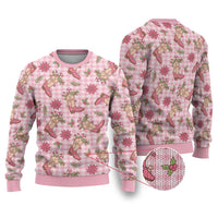 Pink Paniolo Palaka Hawaiian Cowgirl Christmas Ugly Christmas Sweater LT9 Pink - Polynesian Pride