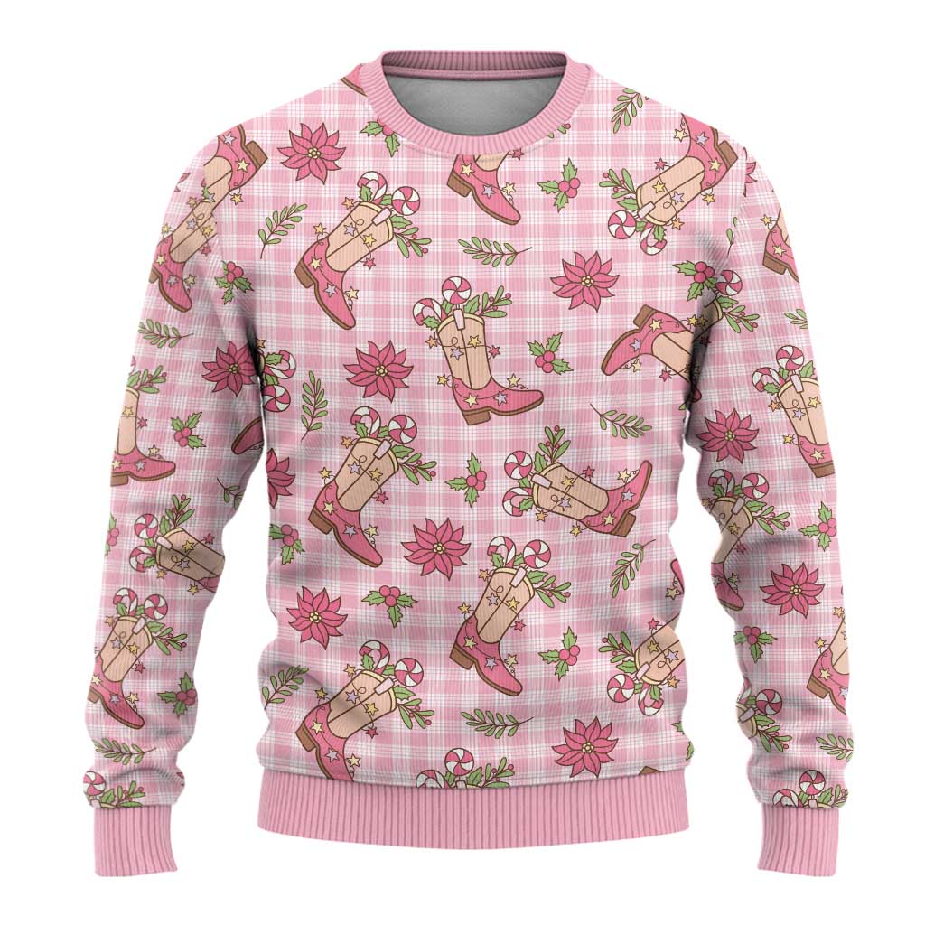 Pink Paniolo Palaka Hawaiian Cowgirl Christmas Ugly Christmas Sweater LT9 - Polynesian Pride
