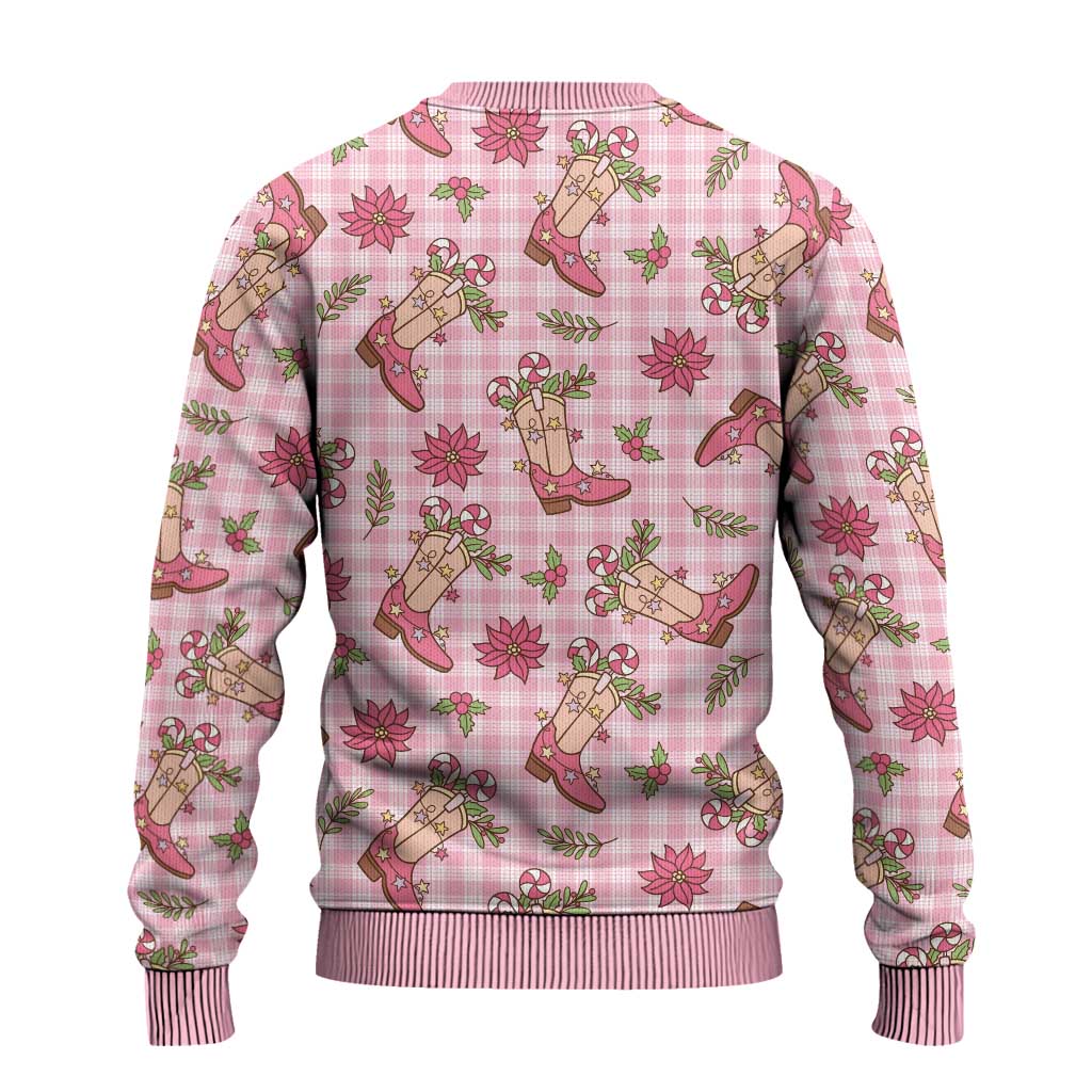 Pink Paniolo Palaka Hawaiian Cowgirl Christmas Ugly Christmas Sweater LT9 - Polynesian Pride