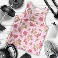 Pink Paniolo Palaka Hawaiian Cowgirl Christmas Men Tank Top - Polynesian Pride