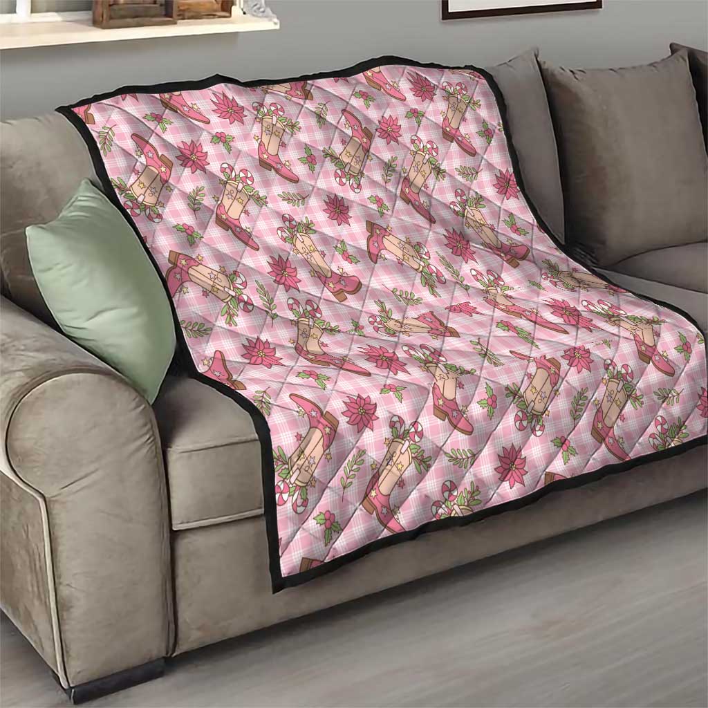 Pink Paniolo Palaka Hawaiian Cowgirl Christmas Quilt - Polynesian Pride