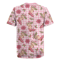Pink Paniolo Palaka Hawaiian Cowgirl Christmas Rugby Jersey - Polynesian Pride