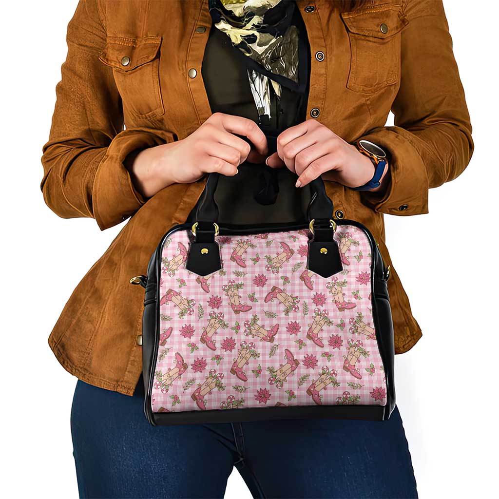 Pink Paniolo Palaka Hawaiian Cowgirl Christmas Shoulder Handbag - Polynesian Pride