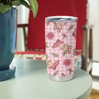 Pink Paniolo Palaka Hawaiian Cowgirl Christmas Tumbler Cup - Polynesian Pride