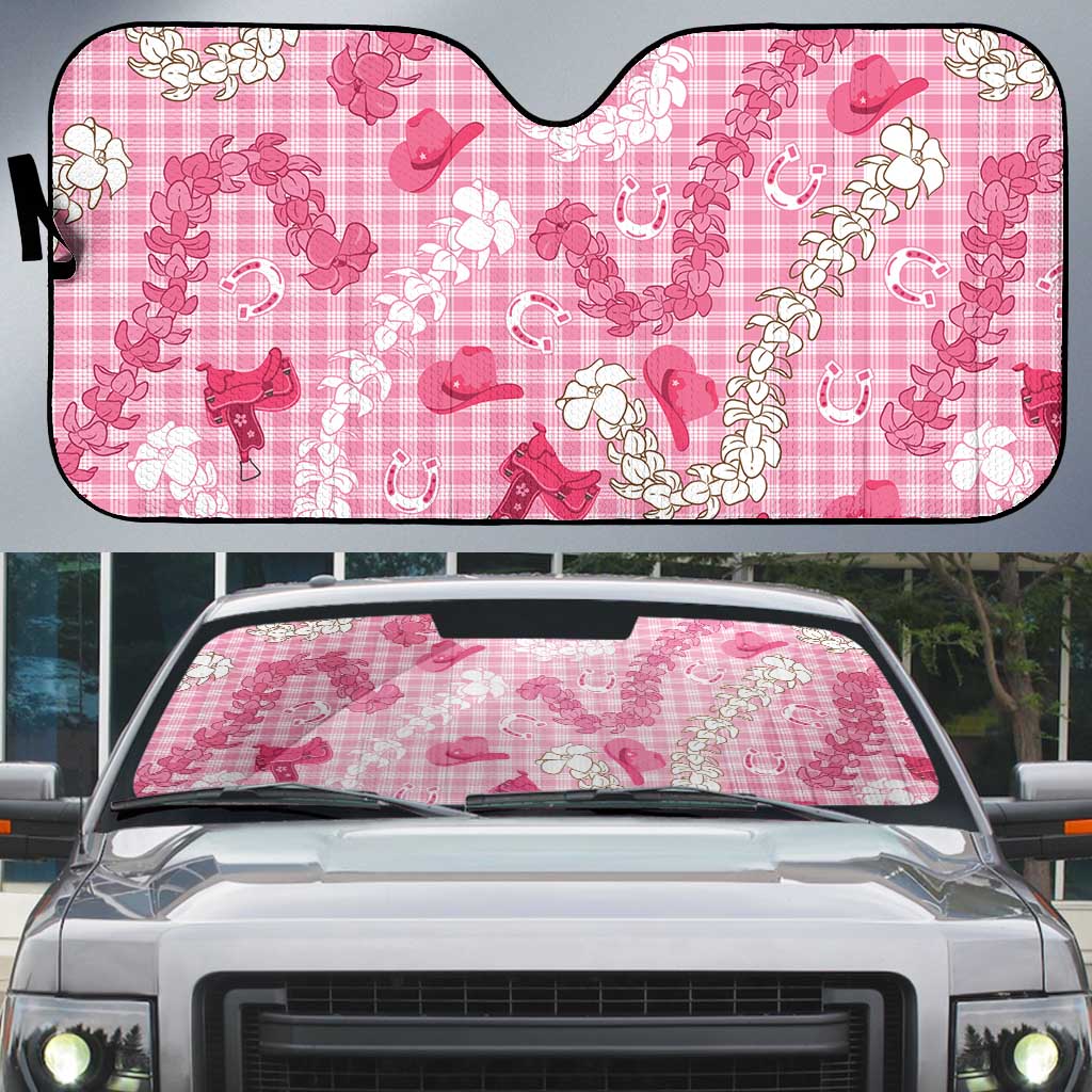 Paniolo Palaka Hawaiian Cowgirl Auto Sun Shade LT9 Pink - Polynesian Pride