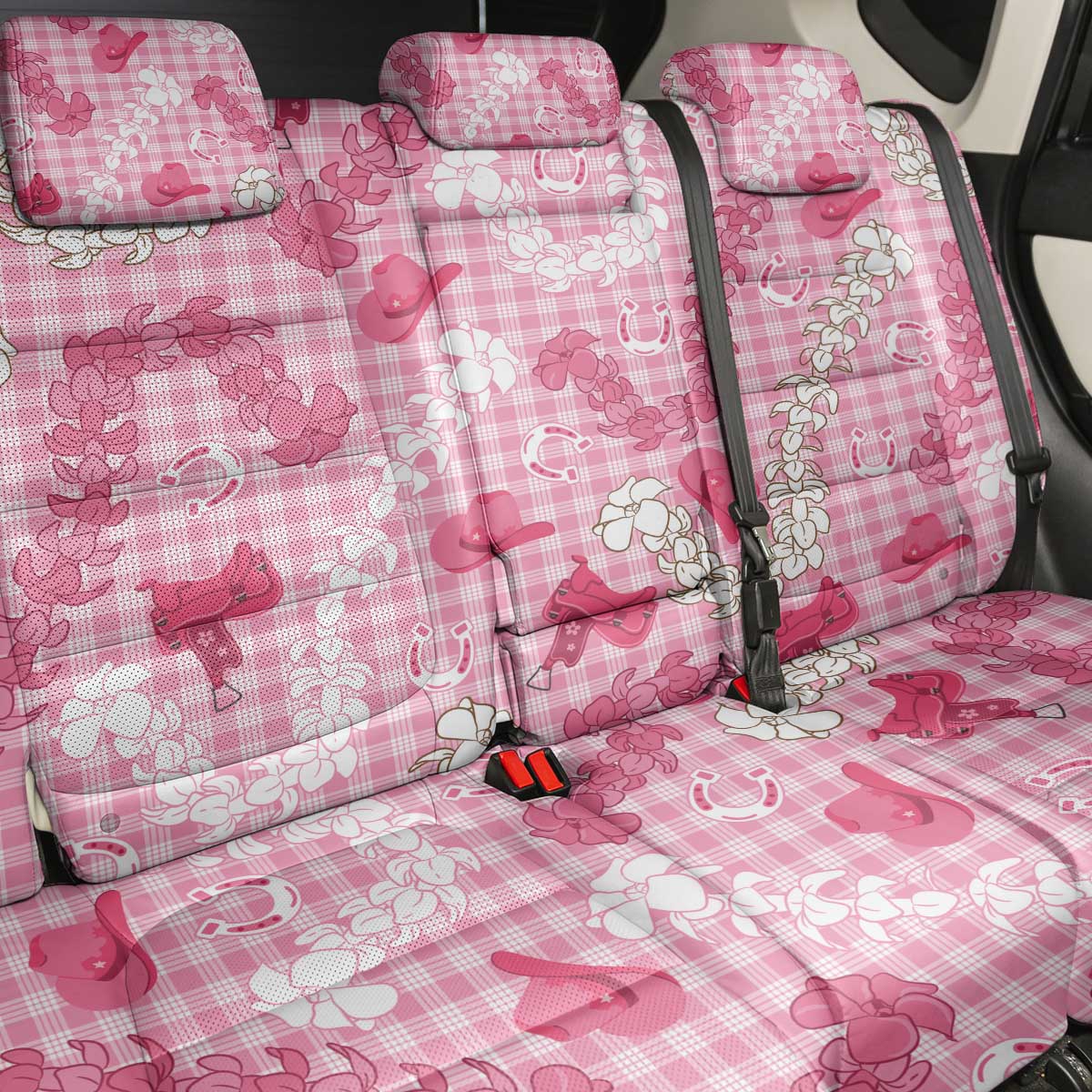 Paniolo Palaka Hawaiian Cowgirl Back Car Seat Cover LT9 - Polynesian Pride