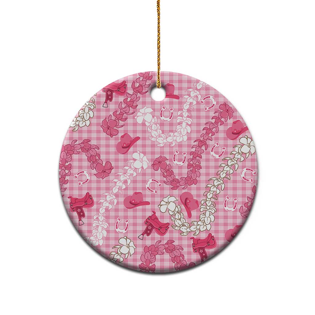 Paniolo Palaka Hawaiian Cowgirl Ceramic Ornament - Polynesian Pride