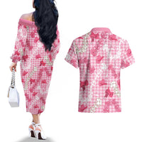 Paniolo Palaka Hawaiian Cowgirl Couples Matching Off The Shoulder Long Sleeve Dress and Hawaiian Shirt LT9 - Polynesian Pride