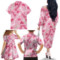 Paniolo Palaka Hawaiian Cowgirl Family Matching Off The Shoulder Long Sleeve Dress and Hawaiian Shirt LT9 - Polynesian Pride