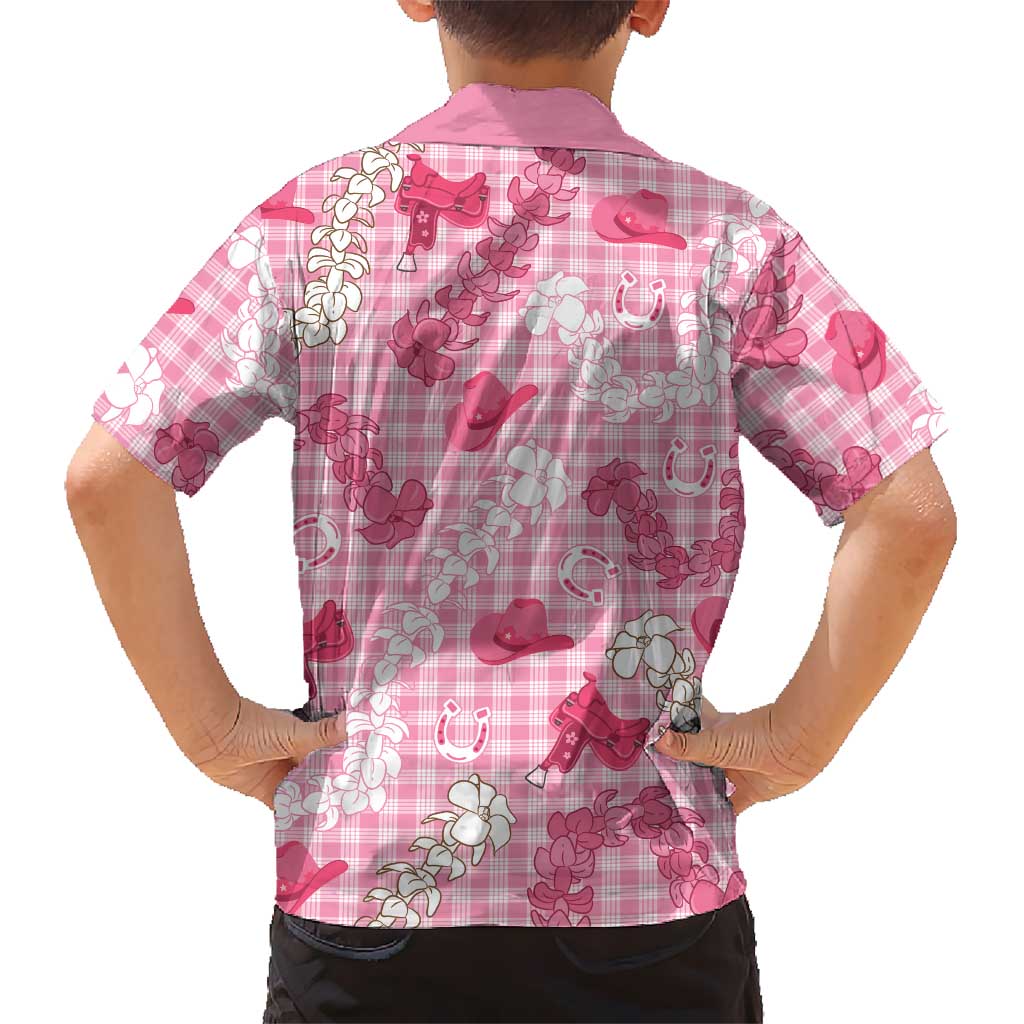 Paniolo Palaka Hawaiian Cowgirl Family Matching Off Shoulder Short Dress and Hawaiian Shirt LT9 - Polynesian Pride
