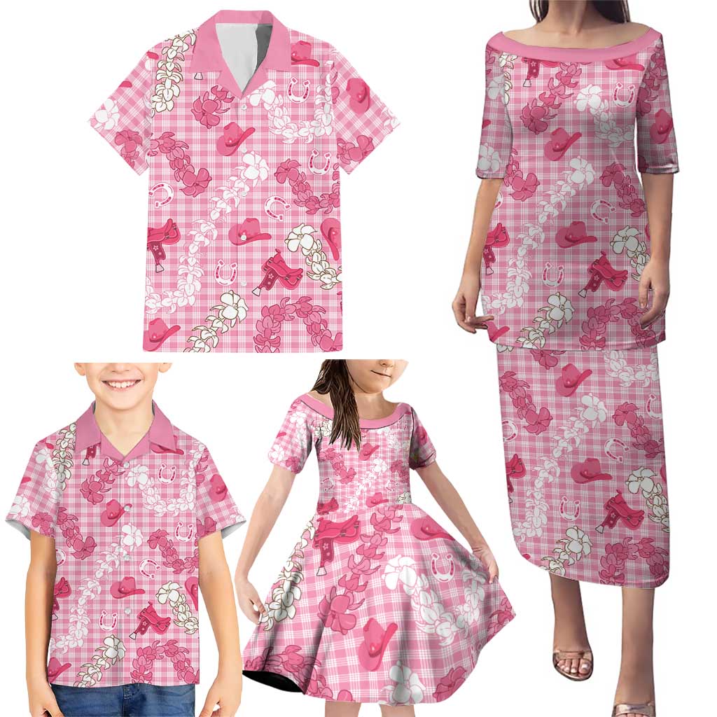 Paniolo Palaka Hawaiian Cowgirl Family Matching Puletasi and Hawaiian Shirt LT9 - Polynesian Pride