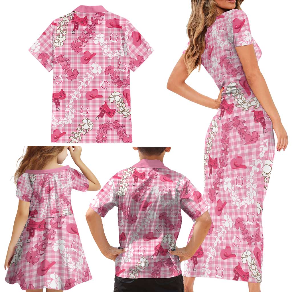 Paniolo Palaka Hawaiian Cowgirl Family Matching Short Sleeve Bodycon Dress and Hawaiian Shirt LT9 - Polynesian Pride