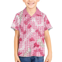 Paniolo Palaka Hawaiian Cowgirl Family Matching Tank Maxi Dress and Hawaiian Shirt LT9 Son's Shirt Pink - Polynesian Pride