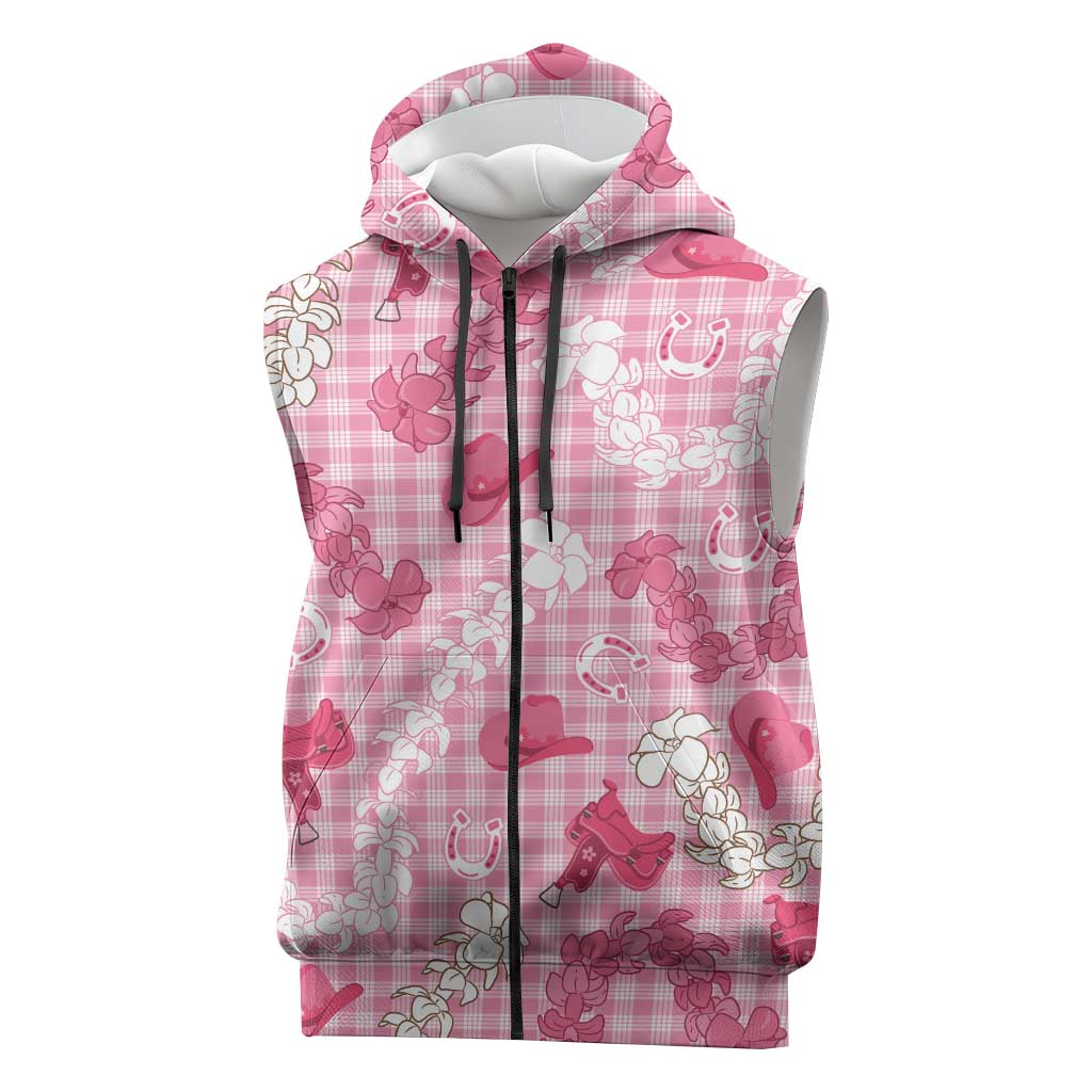 Paniolo Palaka Hawaiian Cowgirl Sleeveless Zip Hoodie - Polynesian Pride