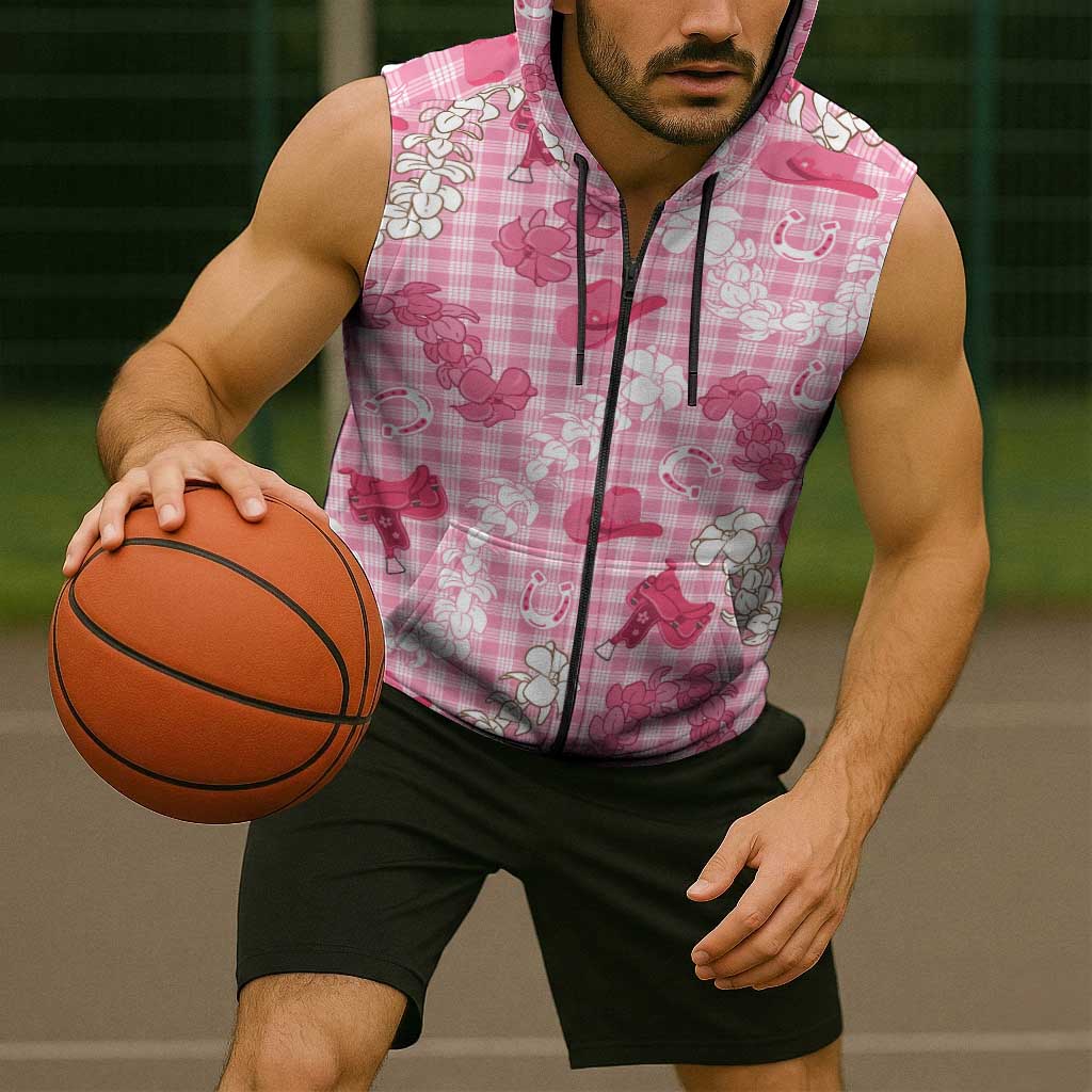 Paniolo Palaka Hawaiian Cowgirl Sleeveless Zip Hoodie - Polynesian Pride