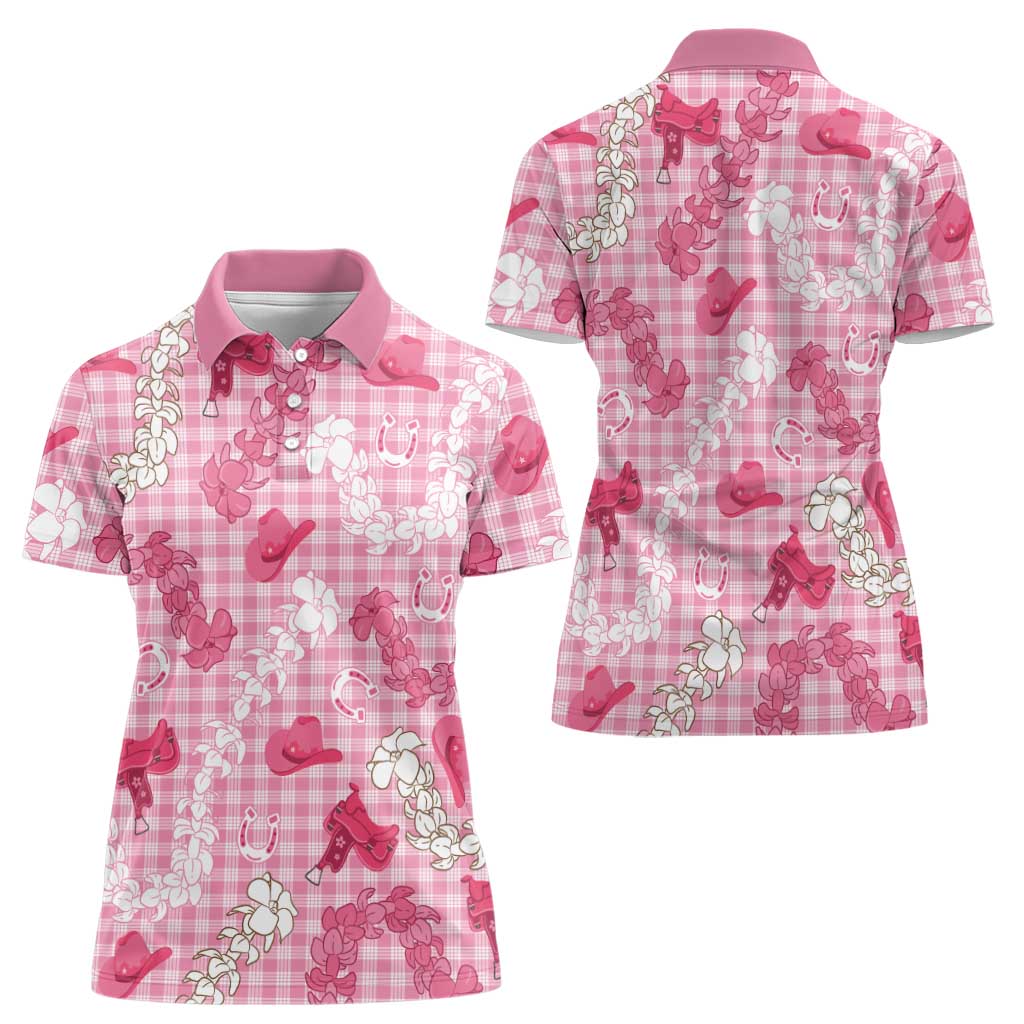 Paniolo Palaka Hawaiian Cowgirl Women Polo Shirt LT9 - Polynesian Pride
