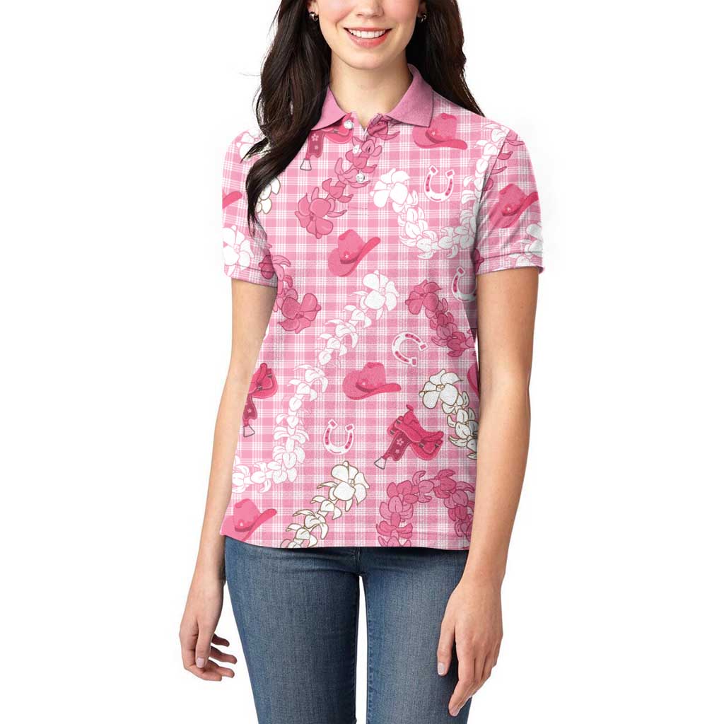 Paniolo Palaka Hawaiian Cowgirl Women Polo Shirt LT9 - Polynesian Pride