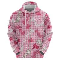 Paniolo Palaka Hawaiian Cowgirl Zip Hoodie LT9 - Polynesian Pride