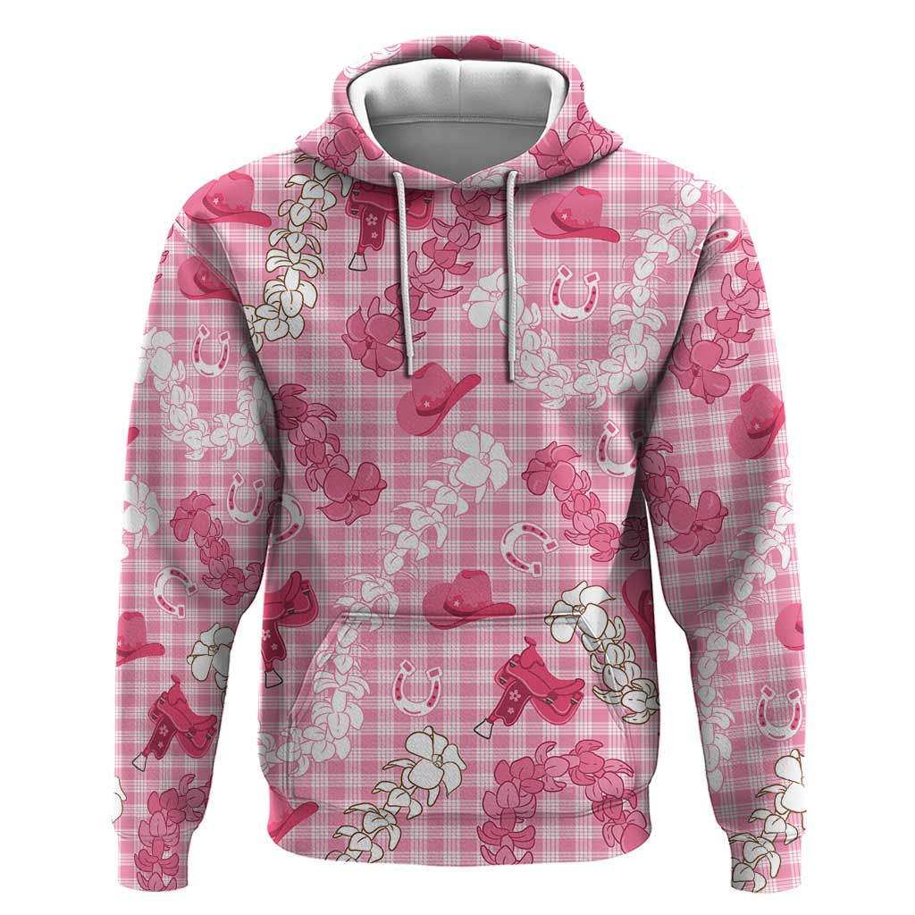 Paniolo Palaka Hawaiian Cowgirl Zip Hoodie LT9 Pullover Hoodie Pink - Polynesian Pride