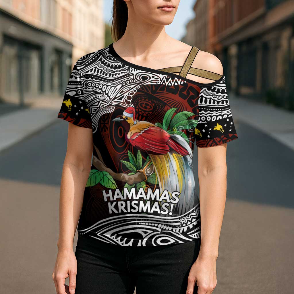 Papua New Guinea Christmas Cross Shoulder Shirt - Polynesian Pride