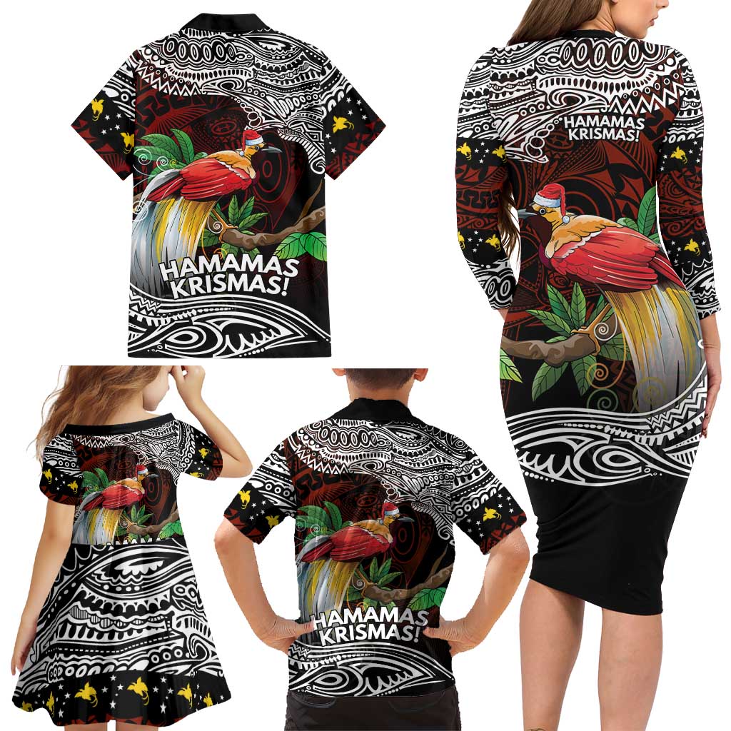 Papua New Guinea Christmas Family Matching Long Sleeve Bodycon Dress and Hawaiian Shirt LT9 - Polynesian Pride