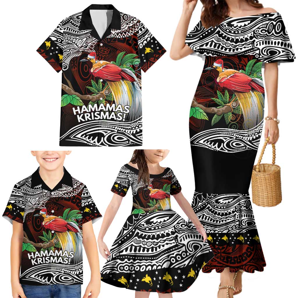 Papua New Guinea Christmas Family Matching Mermaid Dress and Hawaiian Shirt LT9 - Polynesian Pride